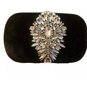 Badgley Mischka Black Aurora Velvet Clutch